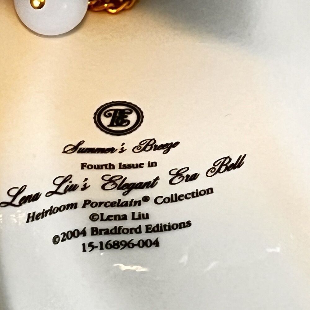 Bradford Editions 2004 Lena Liu 4th Elegant Era Bell Summer Breeze & Certificate - Picture 7 of 9